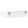 Stylish White TV Cabinet with LED Lights - 60x35x15.5 cm