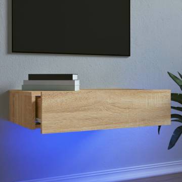 Stylish TV Cabinet with LED Lights in Sonoma Oak - HipoMarket