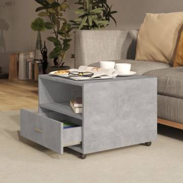 Concrete Grey Coffee Table - Stylish & Practical (55x55x40 cm)