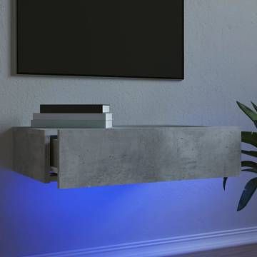 Stylish TV Cabinet with LED Lights - Concrete Grey | HiPoMarket