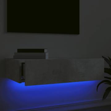 Stylish TV Cabinet with LED Lights - Concrete Grey | HiPoMarket