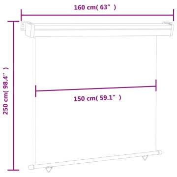 Balcony Side Awning 160x250 cm Blue - Stylish Privacy Solution