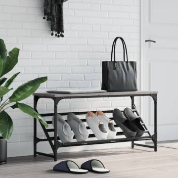 Shoe Rack Grey Sonoma - Stylish Storage Solution | Hipo Market