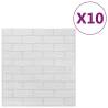 3D Self-Adhesive Wallpaper Bricks - 10 Pcs White | HipoMarket