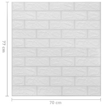 3D Self-Adhesive Wallpaper Bricks - 10 Pcs White | HipoMarket