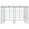 Gabion Wall for Garbage Bin - 192x91x120 cm Galvanised Iron