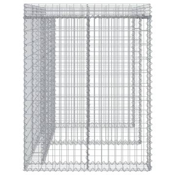 Gabion Wall for Garbage Bin - 192x91x120 cm Galvanised Iron