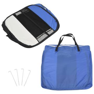 Foldable Dog Playpen with Carry Bag - Blue 90x90x58 cm