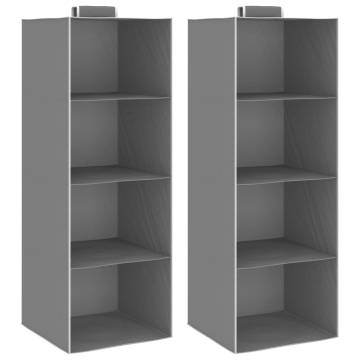 Hanging Closet Organisers 2 pcs | 4 Shelves Fabric Storage