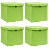 Storage Boxes with Lids 4 pcs Green 32x32x32 cm Fabric Colour green with lids Quantity in Package 4 Number of 1 