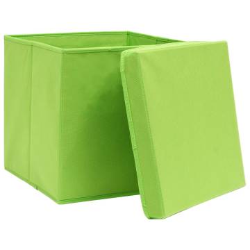 4 pcs Green Storage Boxes with Lids - Durable & Foldable