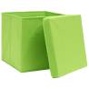 4 pcs Green Storage Boxes with Lids - Durable & Foldable