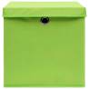 4 pcs Green Storage Boxes with Lids - Durable & Foldable