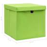 4 pcs Green Storage Boxes with Lids - Durable & Foldable