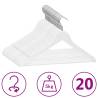 20 pcs Clothes Hanger Set Non-slip White Hardwood Colour white Quantity in Package 20 Number of 1 