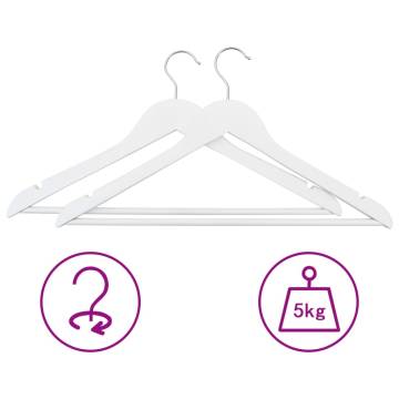 20 pcs Non-slip White Hardwood Clothes Hanger Set | HipoMarket