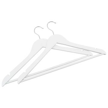 20 pcs Non-slip White Hardwood Clothes Hanger Set | HipoMarket