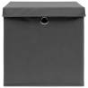 Storage Boxes with Covers - 10 pcs Grey 28x28x28 cm