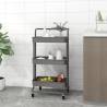 3-Tier Kitchen Trolley Grey 42x35x85 cm Iron and ABS Colour grey 