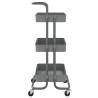 3-Tier Kitchen Trolley Grey - Sturdy & Stylish Storage Solution