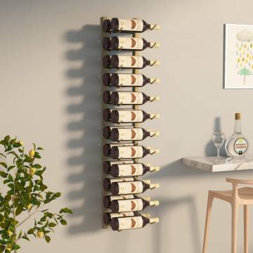 Gold Iron Wall Mounted Wine Rack for 24 Bottles | HipoMarket