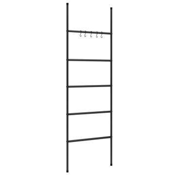 Stylish 5-Tier Black Towel Rack Ladder - 58x175 cm Iron