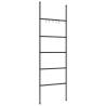 Stylish 5-Tier Black Towel Rack Ladder - 58x175 cm Iron