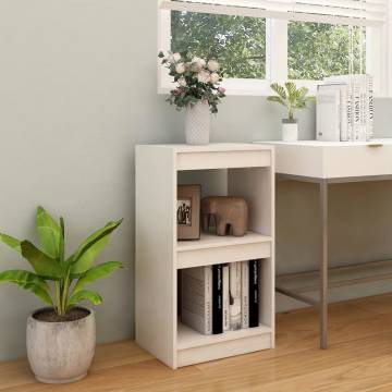 Elegant White Book Cabinet - Solid Pinewood Storage Solution