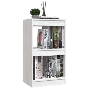 Elegant White Book Cabinet - Solid Pinewood Storage Solution