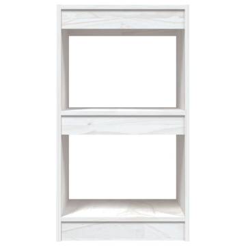 Elegant White Book Cabinet - Solid Pinewood Storage Solution