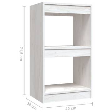 Elegant White Book Cabinet - Solid Pinewood Storage Solution