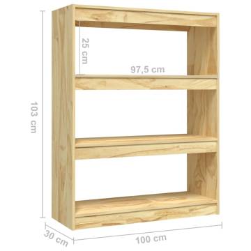 Solid Pinewood Book Cabinet/Room Divider - 100x30x103 cm