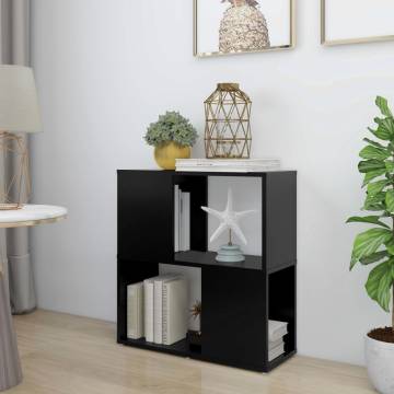 Book Cabinet Black 60x24x63 cm - Modern Engineered Wood Design