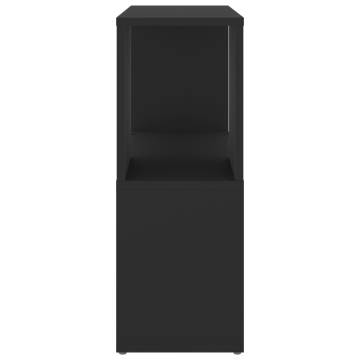 Book Cabinet Black 60x24x63 cm - Modern Engineered Wood Design