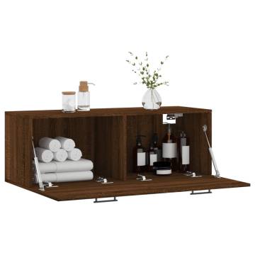 Brown Oak Wall Cabinet - Stylish Storage Solution (100x36.5 cm)