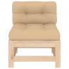 Middle Sofa with Cushions - Solid Pine Wood | HipoMarket