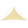 Beige HDPE Sunshade Sail 3x3x4.2m - 90% UV Protection