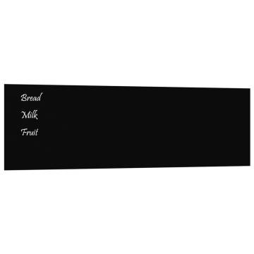 Wall-Mounted Magnetic Board Black 100x30 cm - Durable Glass