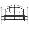 Elegant Metal Bed Frame with Headboard - Black 100x190 cm