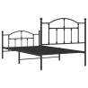 Elegant Metal Bed Frame with Headboard - Black 100x190 cm