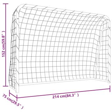 Football Goal with Net - Durable Steel & Polyester 214x75 cm