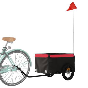 Bike Trailer Black and Red - 30 kg Iron | Hipomarket