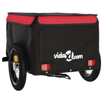 Bike Trailer Black and Red - 30 kg Iron | Hipomarket