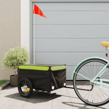 Bike Trailer Black and Green - 30 kg Iron Cargo Hauler