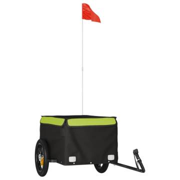 Bike Trailer Black and Green - 30 kg Iron Cargo Hauler