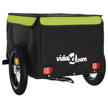 Bike Trailer Black and Green - 30 kg Iron Cargo Hauler