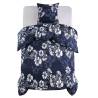 Floral Design Duvet Cover Set Navy - 140x220/60x70 cm