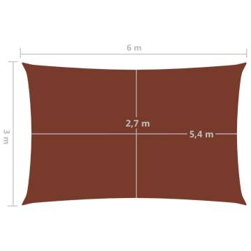 Sunshade Sail Oxford Fabric 3x6m Rectangular - Terracotta