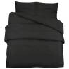 Black Duvet Cover Set 200x200 cm - Soft Microfiber Bedding