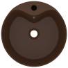 Luxury Matt Dark Brown Wash Basin 36x13 cm - Chic Ceramic Design